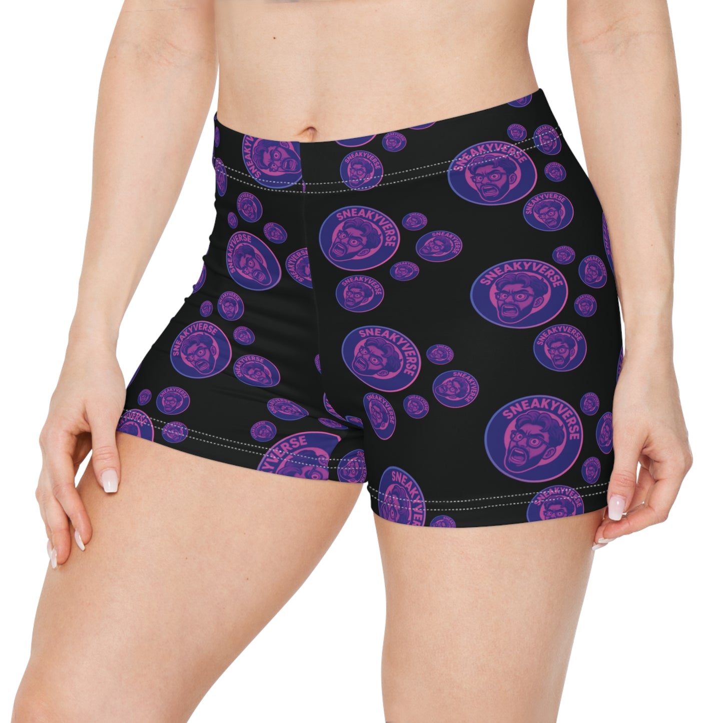 Women's Shorts SneakyVerse Shout Bubbles Black/Purple