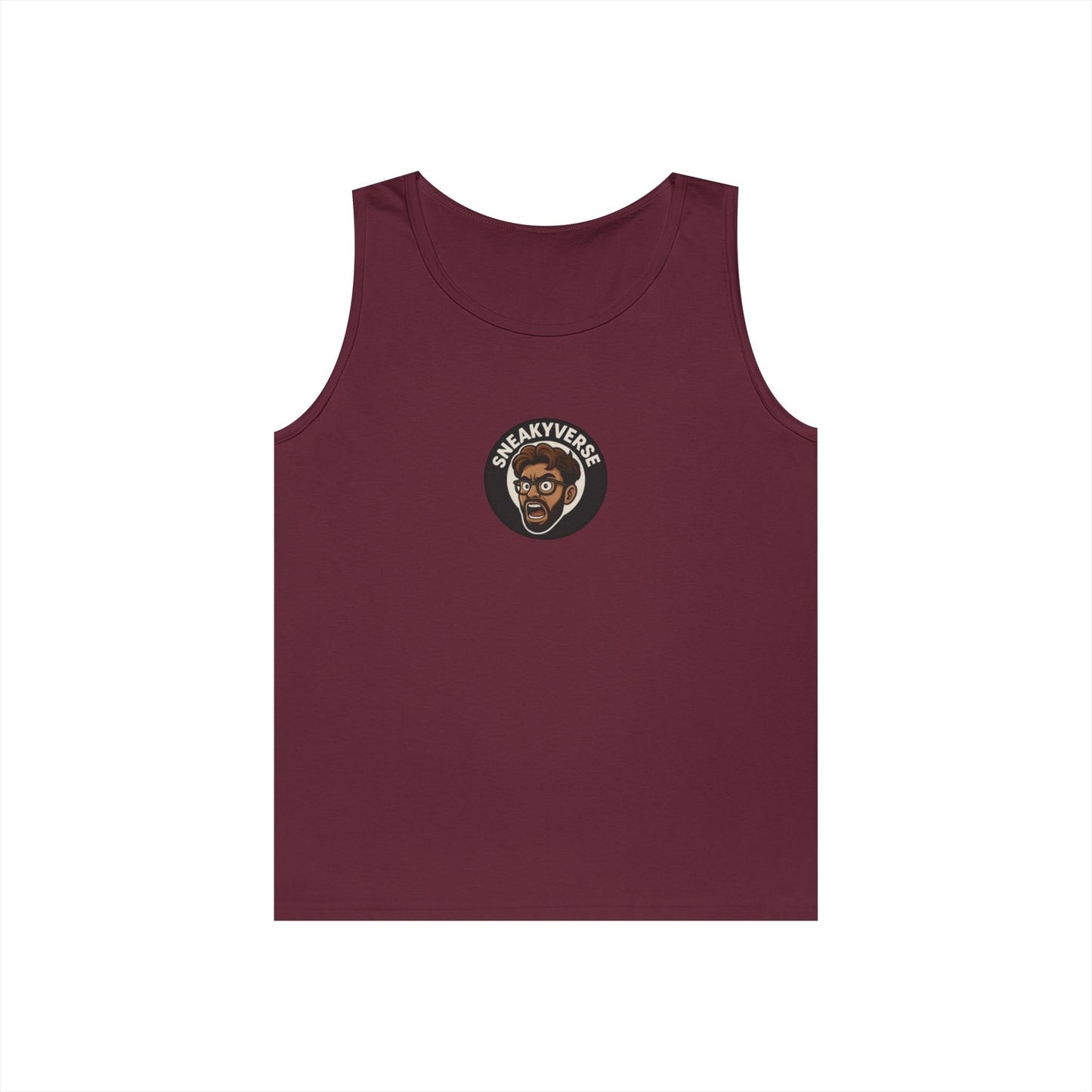 Unisex Heavy Cotton Tank Top Sneakyverse Shout front (10 colors)