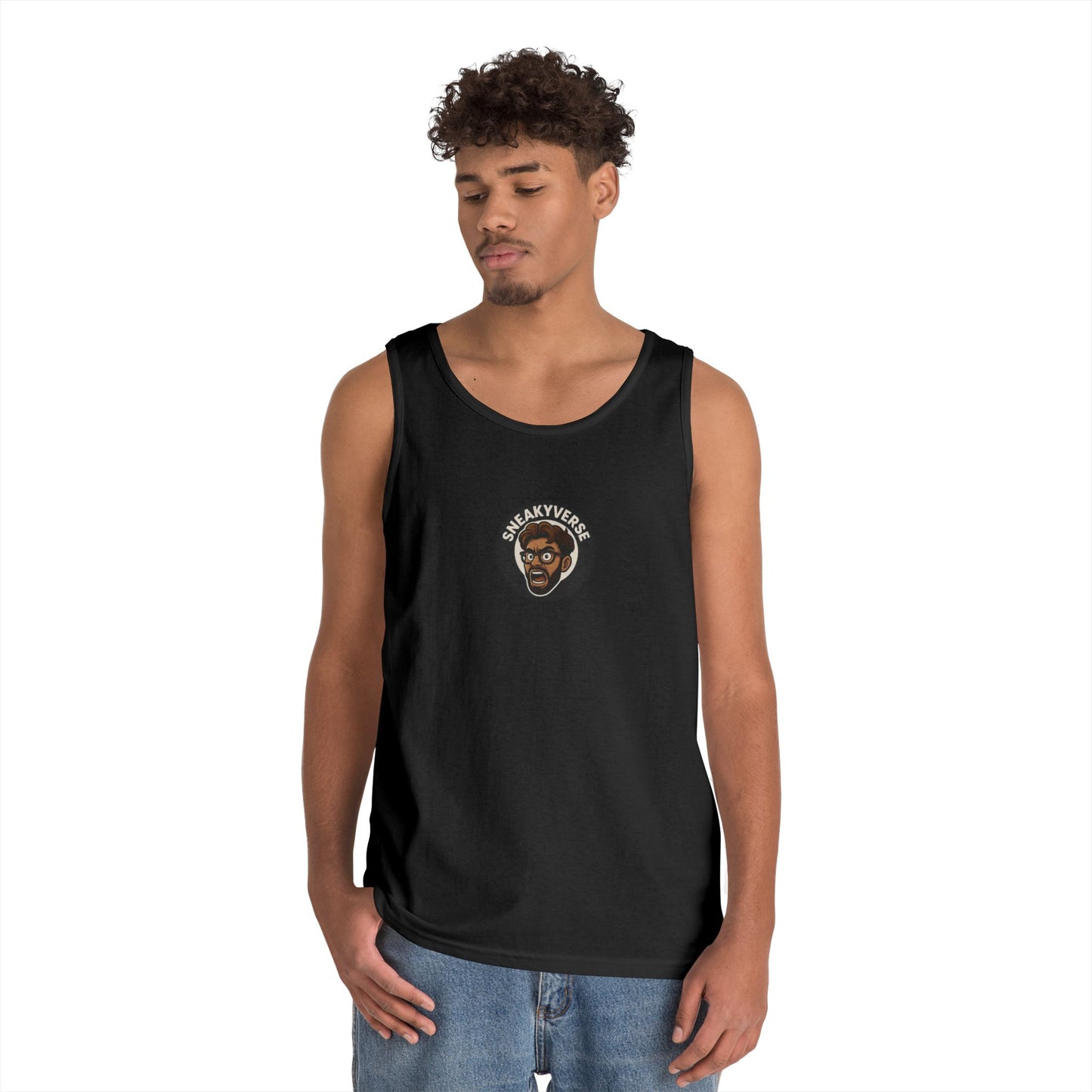 Unisex Heavy Cotton Tank Top Sneakyverse Shout front (10 colors)