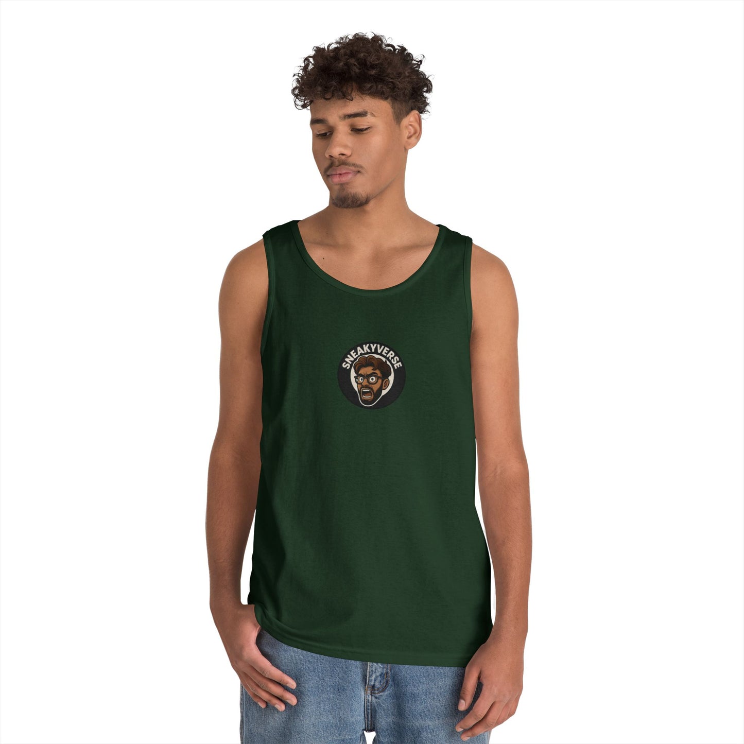 Unisex Heavy Cotton Tank Top Sneakyverse Shout front (10 colors)