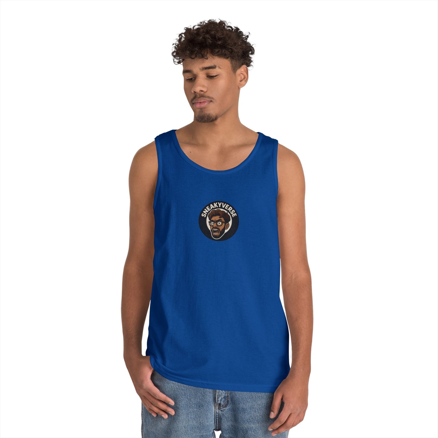 Unisex Heavy Cotton Tank Top Sneakyverse Shout front (10 colors)