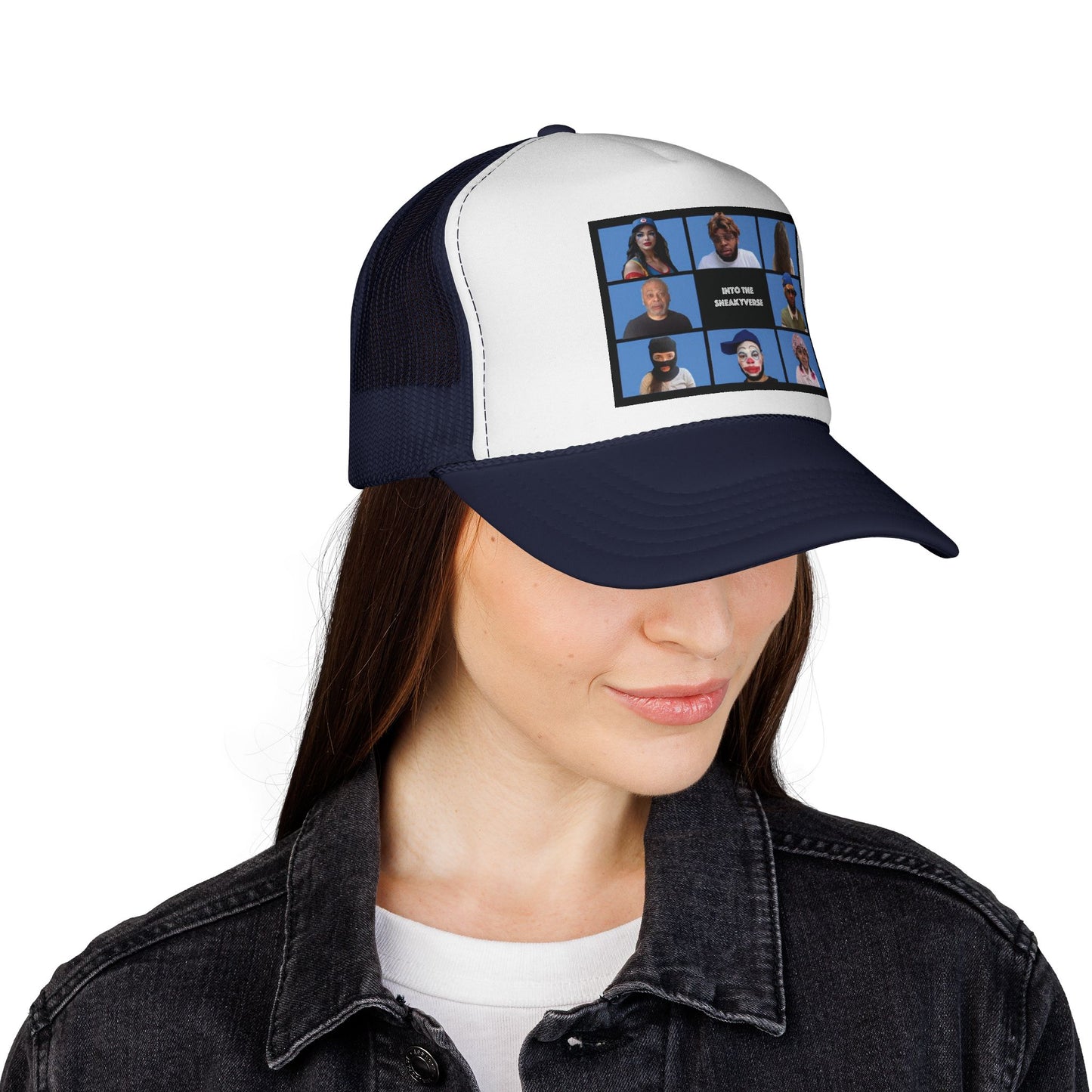 Trucker-Style Mesh Snapback Cap SneakyVerse Bunch (25 colors)
