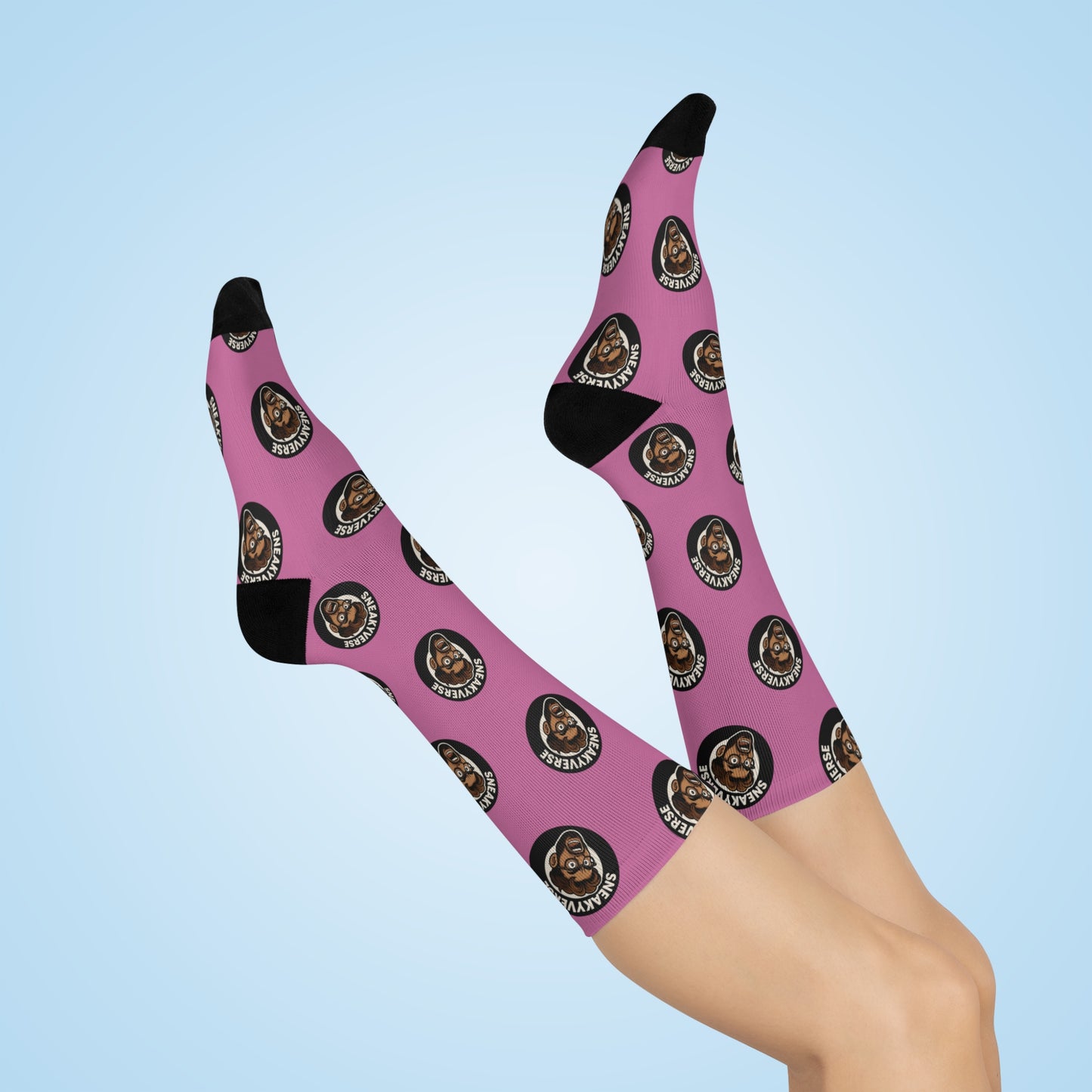 Cushioned Crew Socks SneakyVerse Light Pink