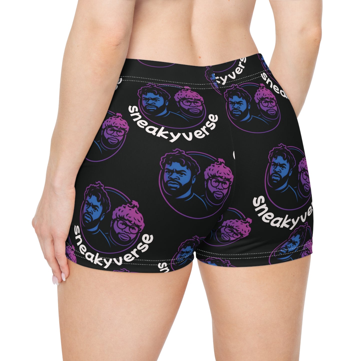 Women's Shorts SneakyVerse Records gradient black