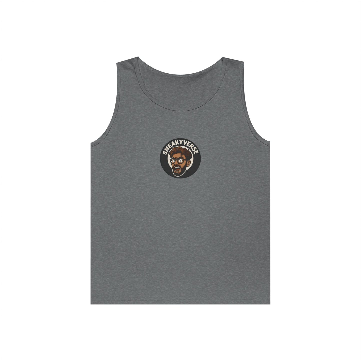 Unisex Heavy Cotton Tank Top Sneakyverse Shout front (10 colors)