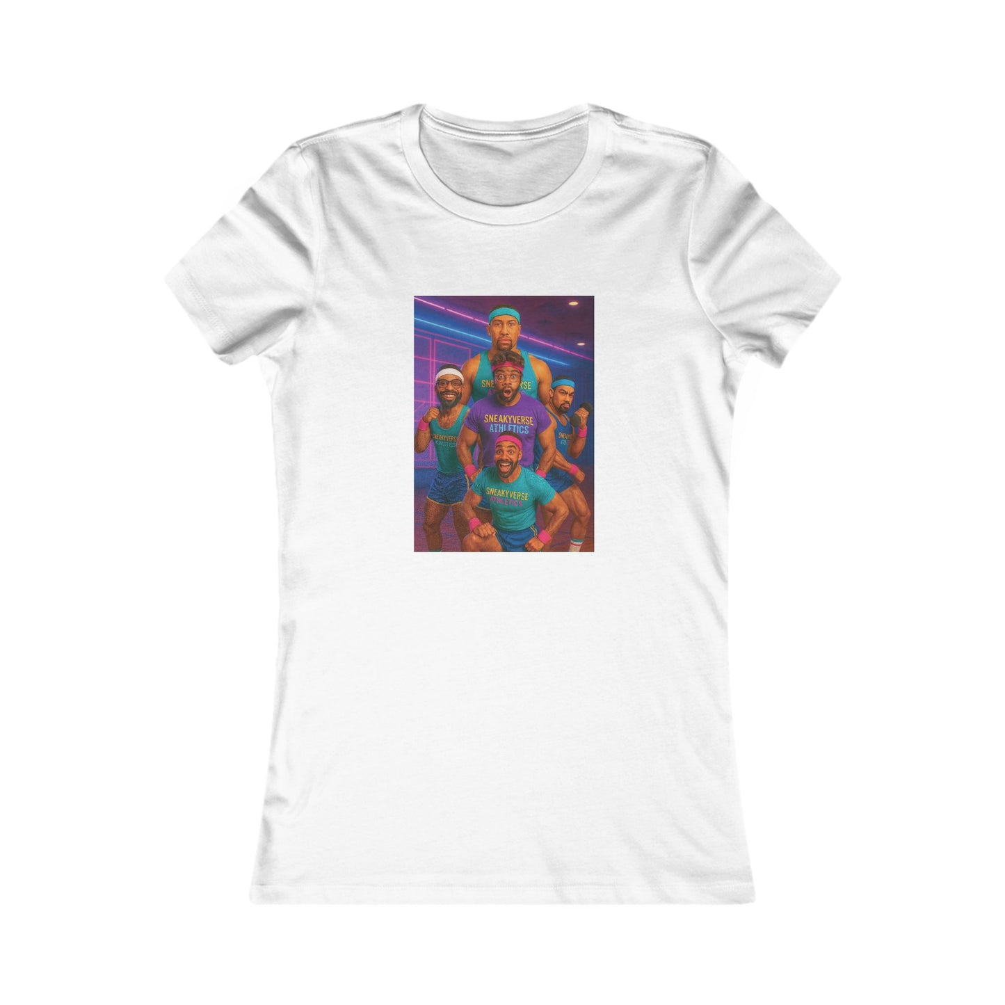 Ladies Slimfit Tee Sneakyverse Athletics Retro Musclemen 2 sides