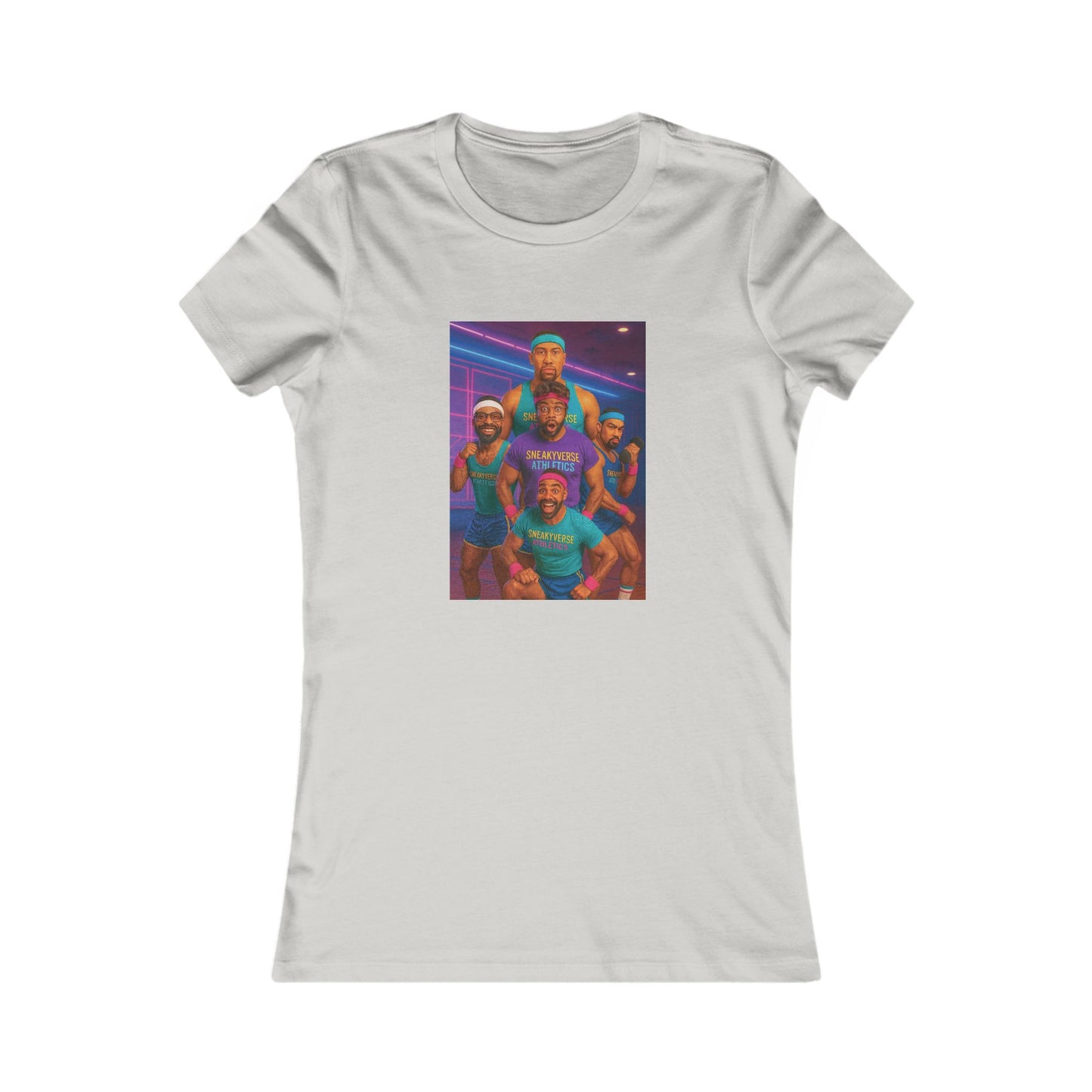 Ladies Slimfit Tee Sneakyverse Athletics Retro Musclemen 2 sides