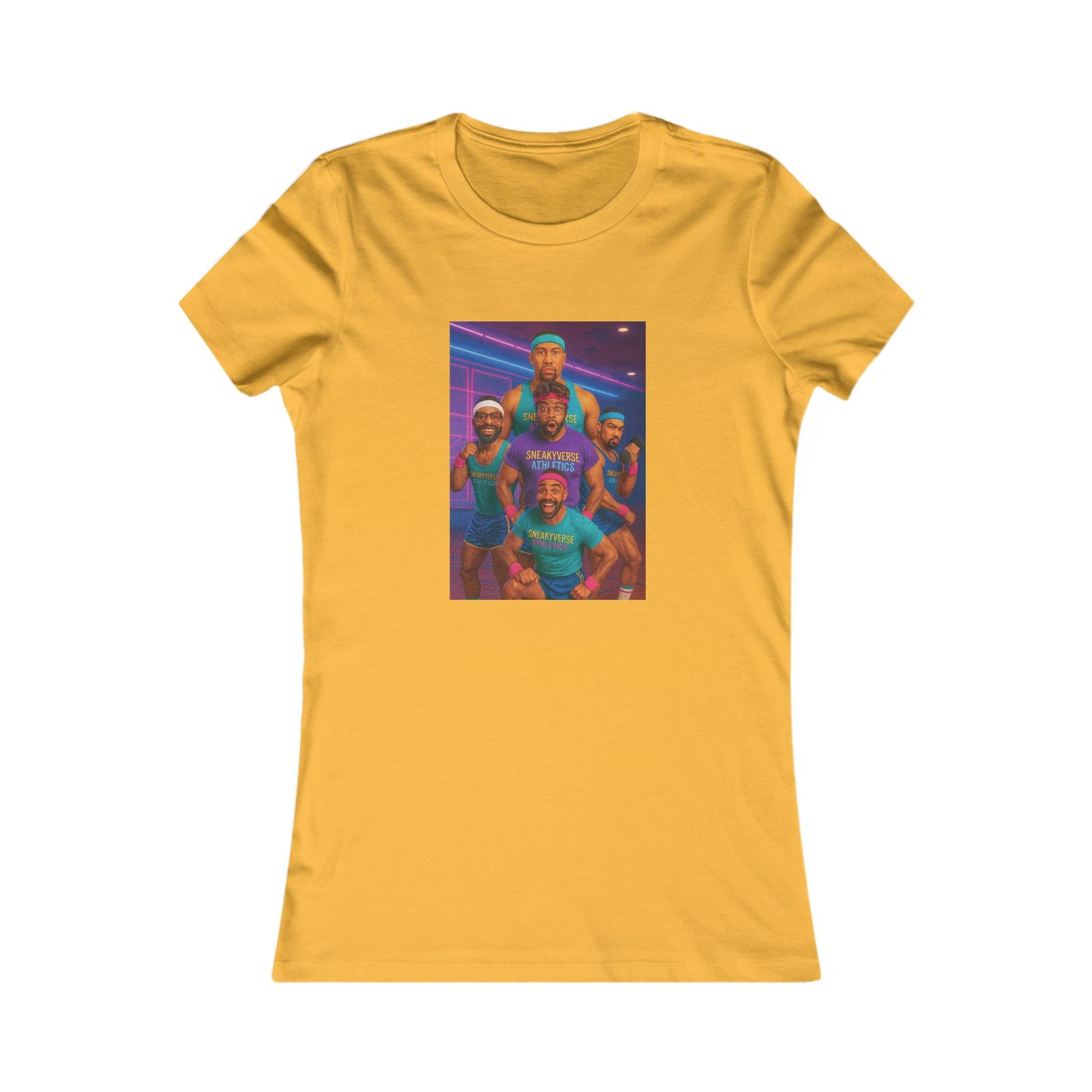 Ladies Slimfit Tee Sneakyverse Athletics Retro Musclemen 2 sides