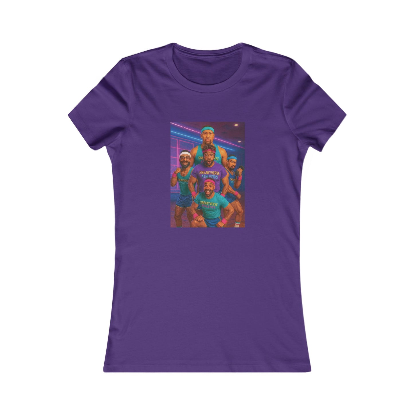 Ladies Slimfit Tee Sneakyverse Athletics Retro Musclemen 2 sides