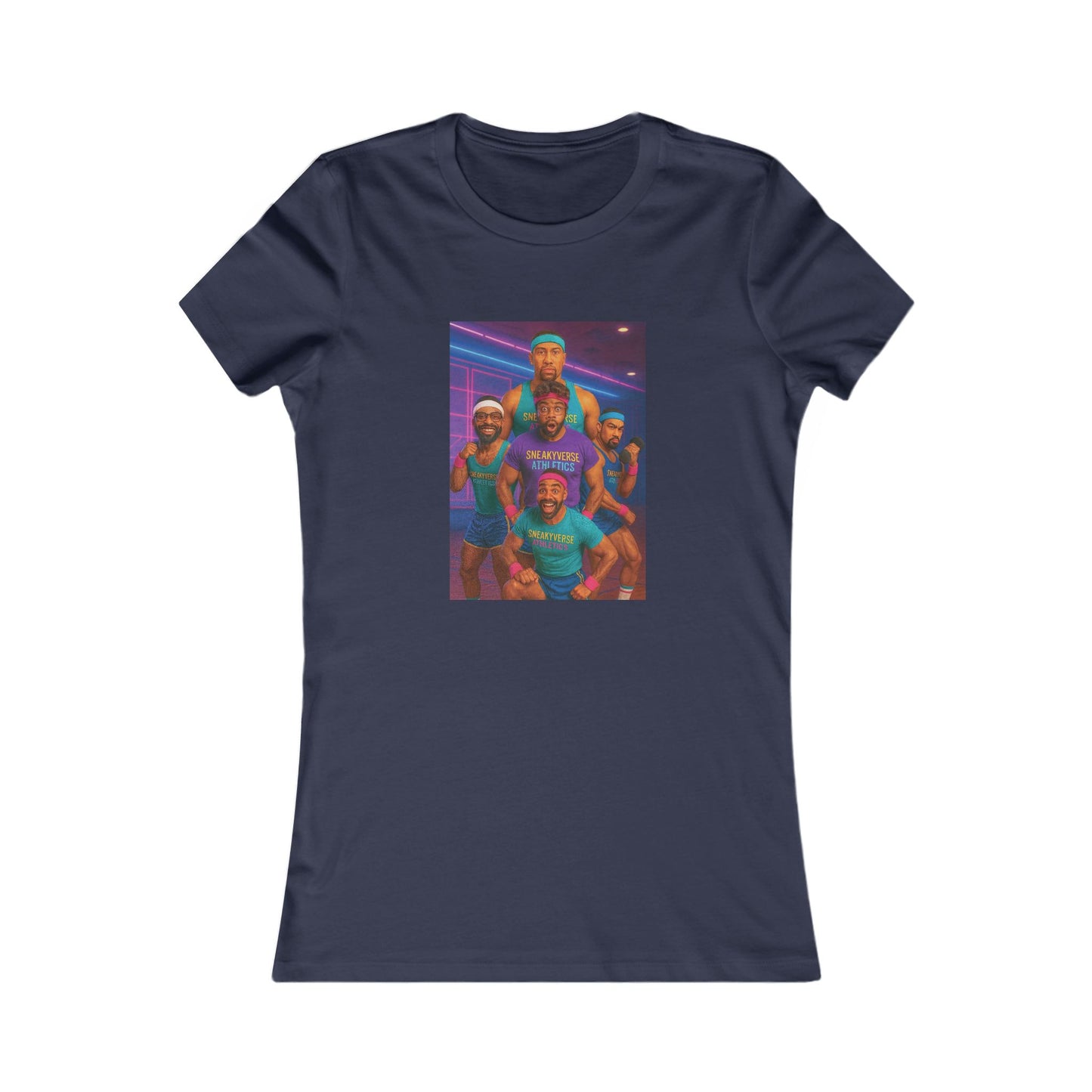 Ladies Slimfit Tee Sneakyverse Athletics Retro Musclemen 2 sides