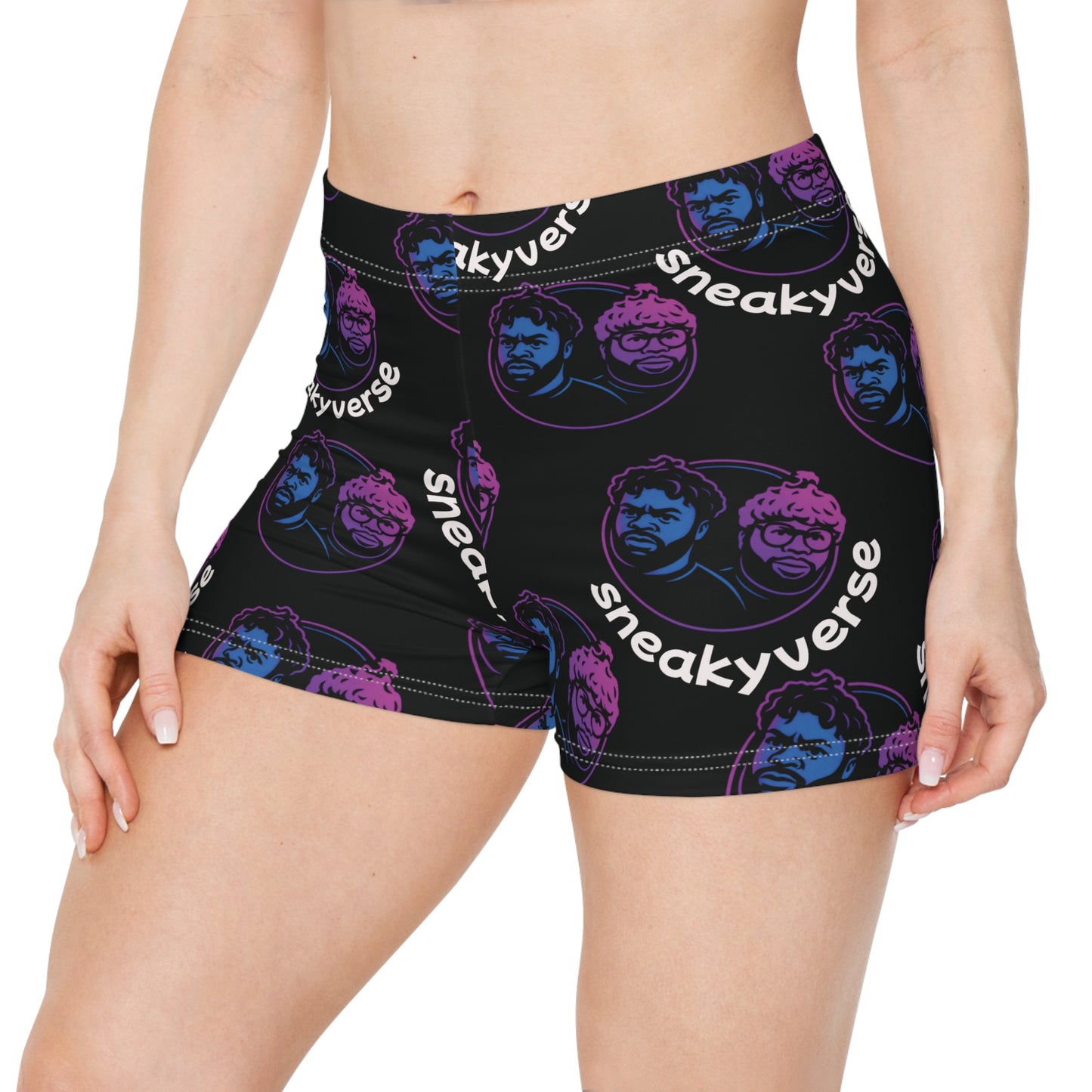 Women's Shorts SneakyVerse Records gradient black