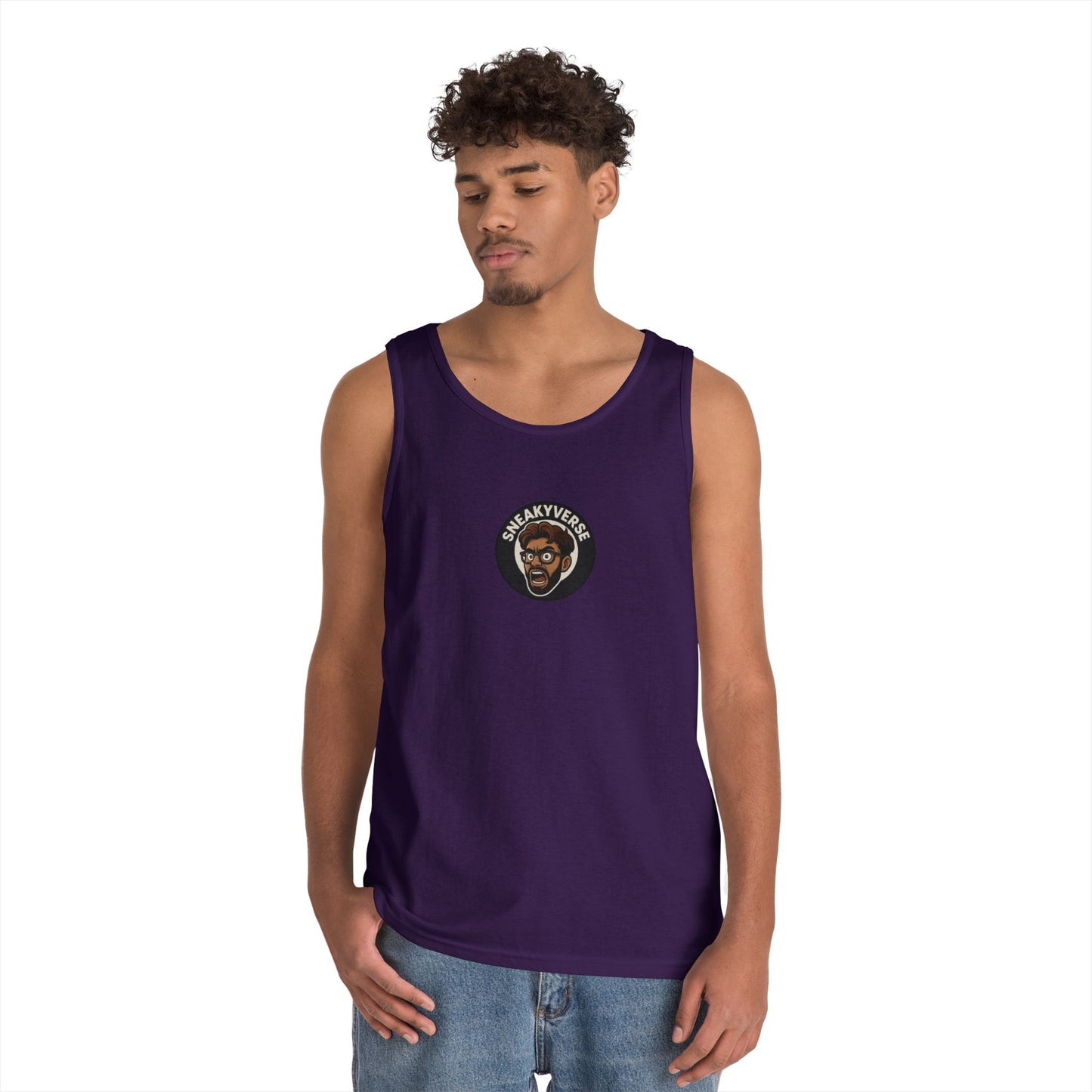 Unisex Heavy Cotton Tank Top Sneakyverse Shout front (10 colors)