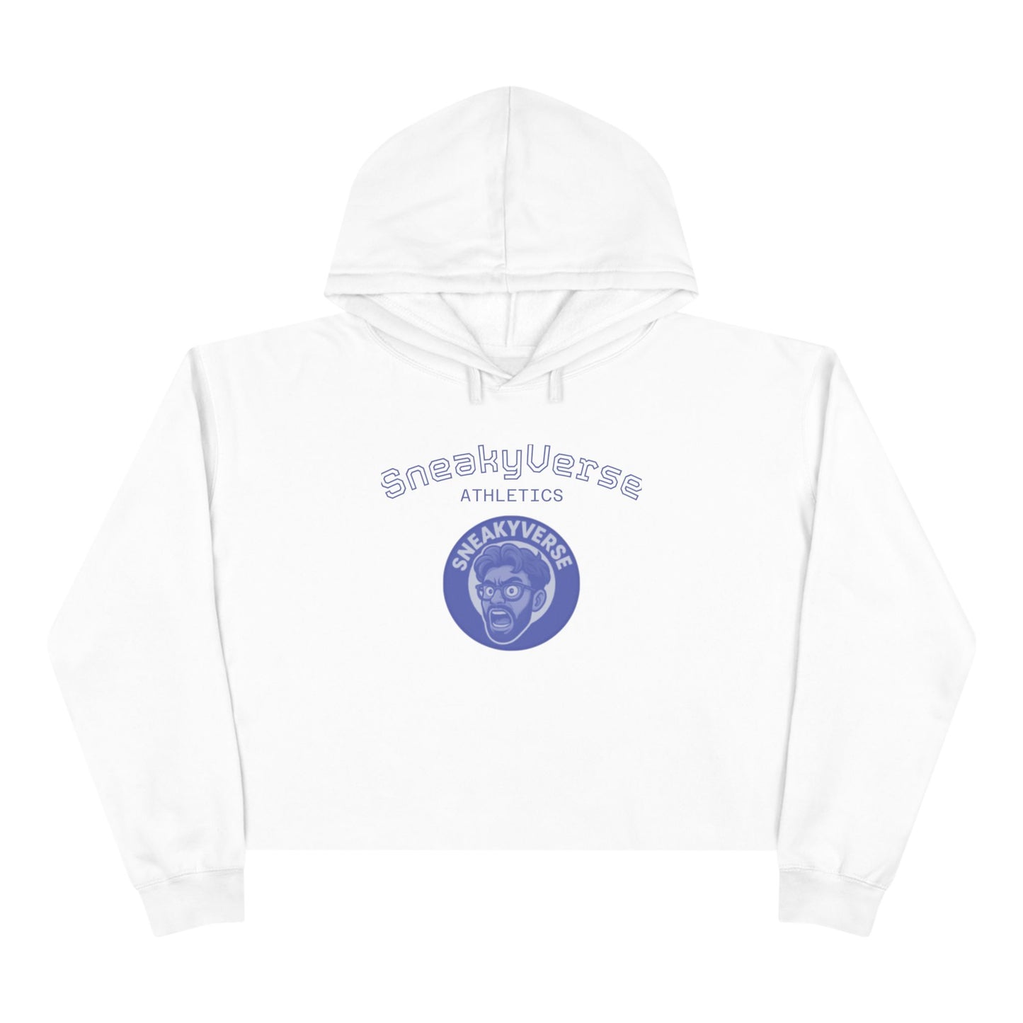 Crop Hoodie SneakyVerse Athletics Shout logo White/Blue Gray/Blue